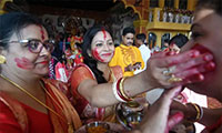 Devotees Perform Durga Dasami